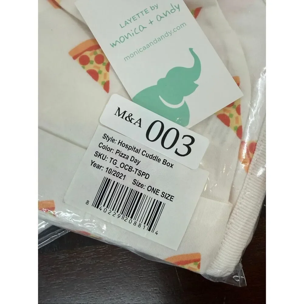 NWT Monica and Andy Newborn Baby Boy Hospital Cuddle Box - Pizza Day - Receiving